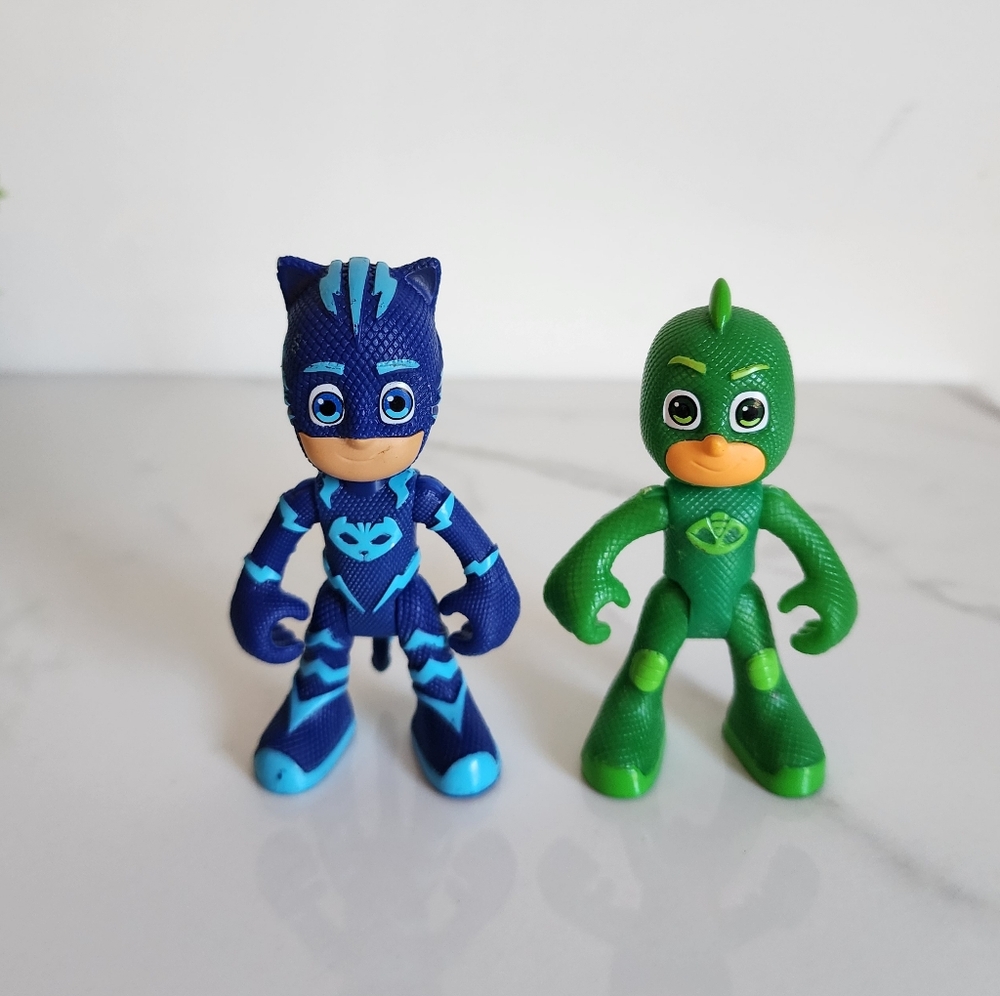 Hasbro PJ Masks Bundle of 2 Gekko & Catboy Figures 3" FrogBox 💚🦎💙🐈⬛️